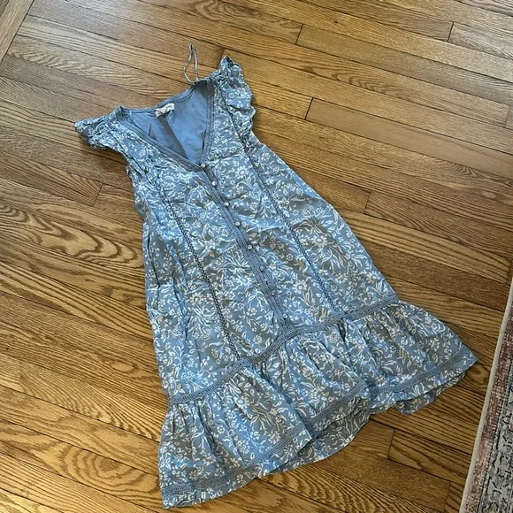 Lucky Brand | Dresses | Lucky Brand Blue Floral Dress | Poshmark